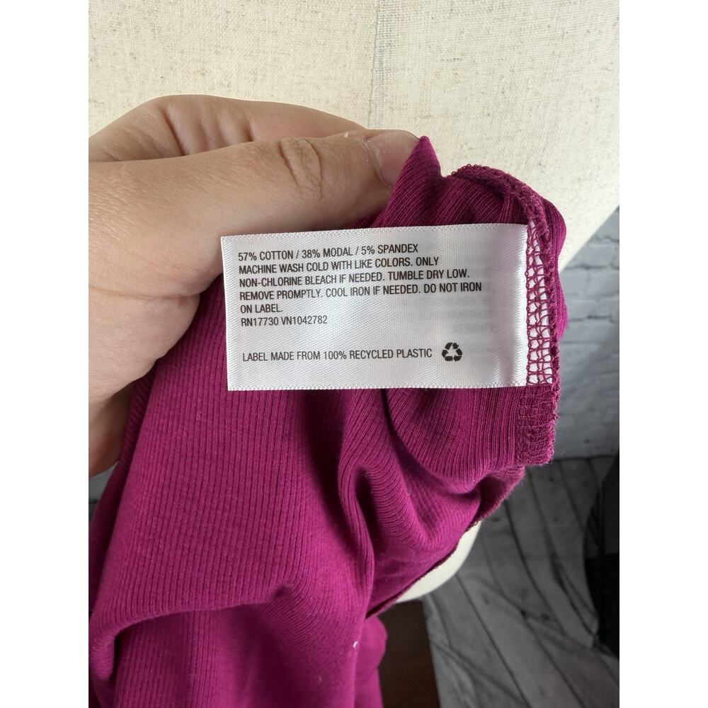 A New Day Ribbed Crew Neck Midi Dress Womens Size XXL Pink Magenta Side Slit New - Picture 9 of 9